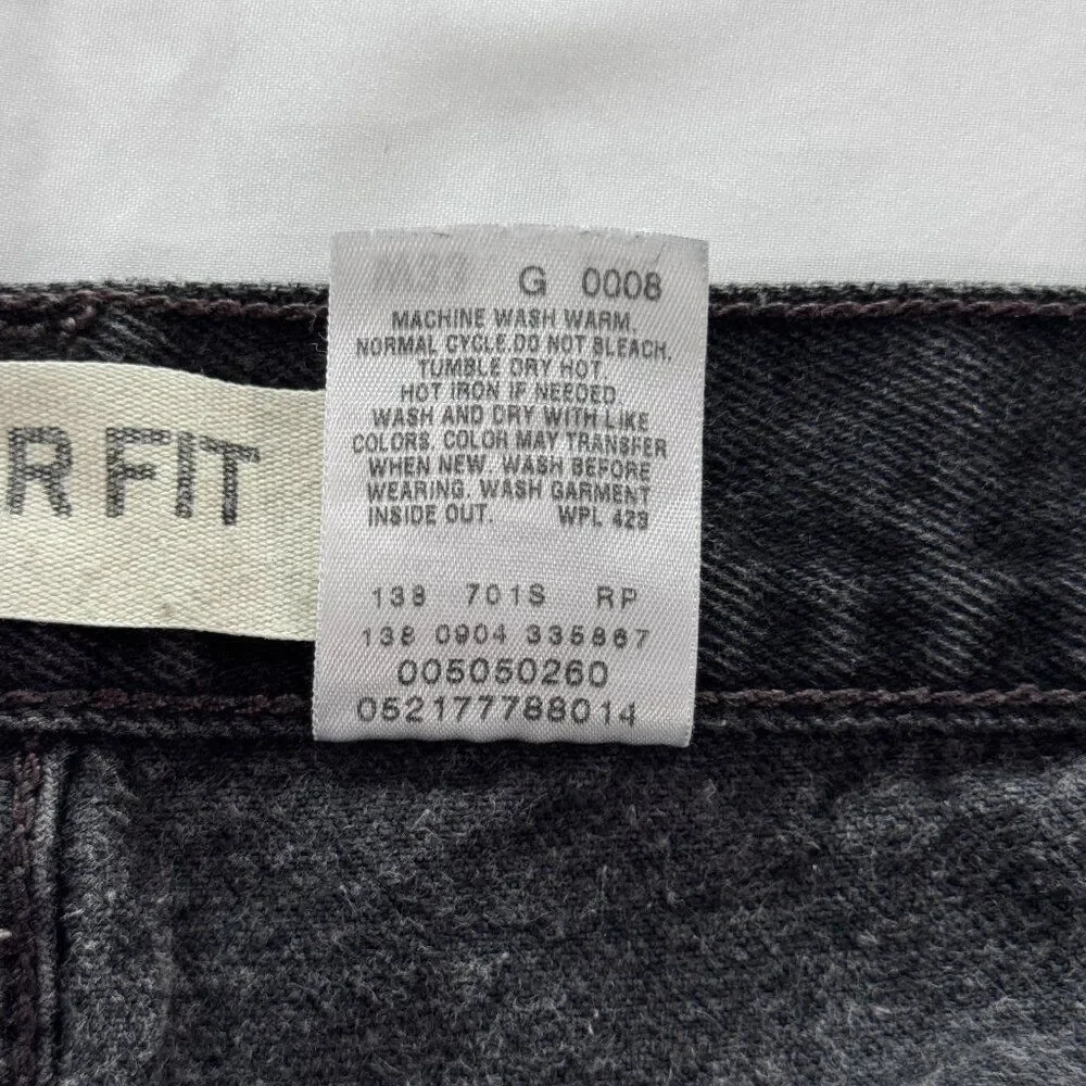 Vintage Levi's 505 Jeans Men's Size 33x32 Black Regular Fit Stretch Cotton Blend